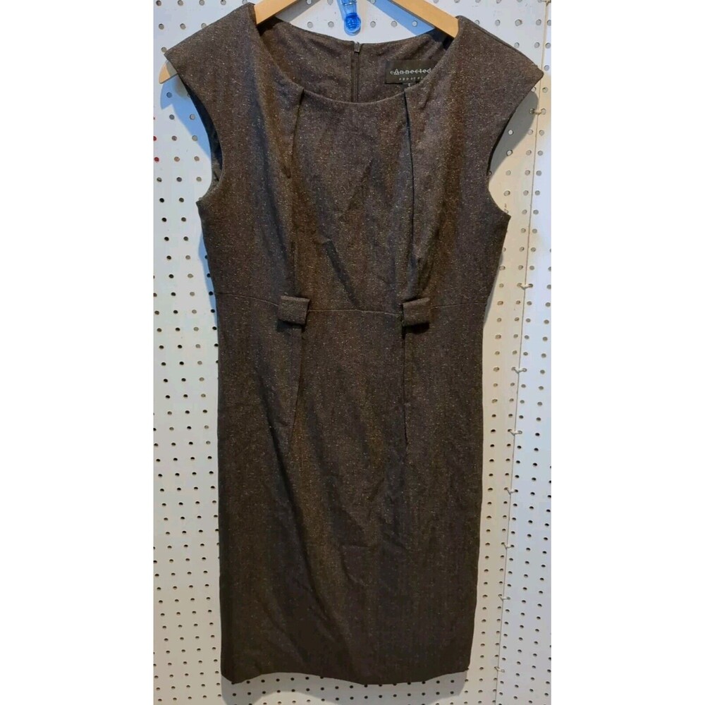 Connected Apparel Dress Size 6 Sleeveless Brown Career Business Party